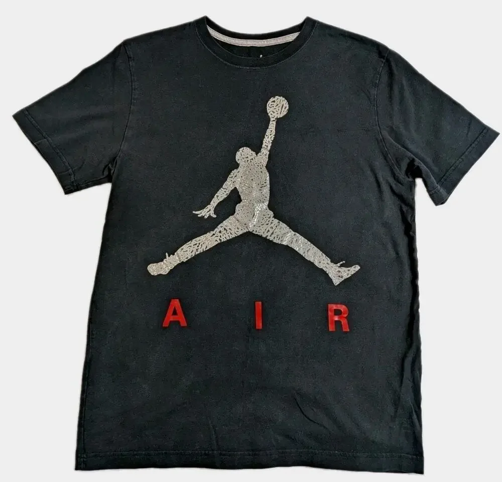 Nike Air Jordan Mens Shirt Size Large Jumpman Graphic Short Sleeve Black